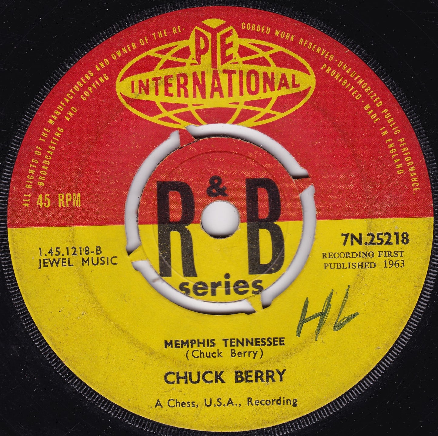 Chuck Berry – Let It Rock / Memphis Tennessee (Pye 1963) 7" vinyl single G+/-