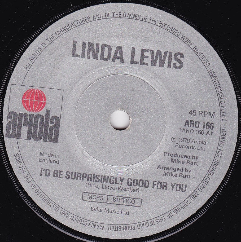 Linda Lewis – I'd Be Surprisingly Good For You (Ariola 1979) 7" vinyl single G+/-