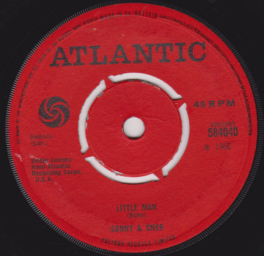 Sonny & Cher – Little Man (Atlantic 1966) 7” vinyl single VG/-