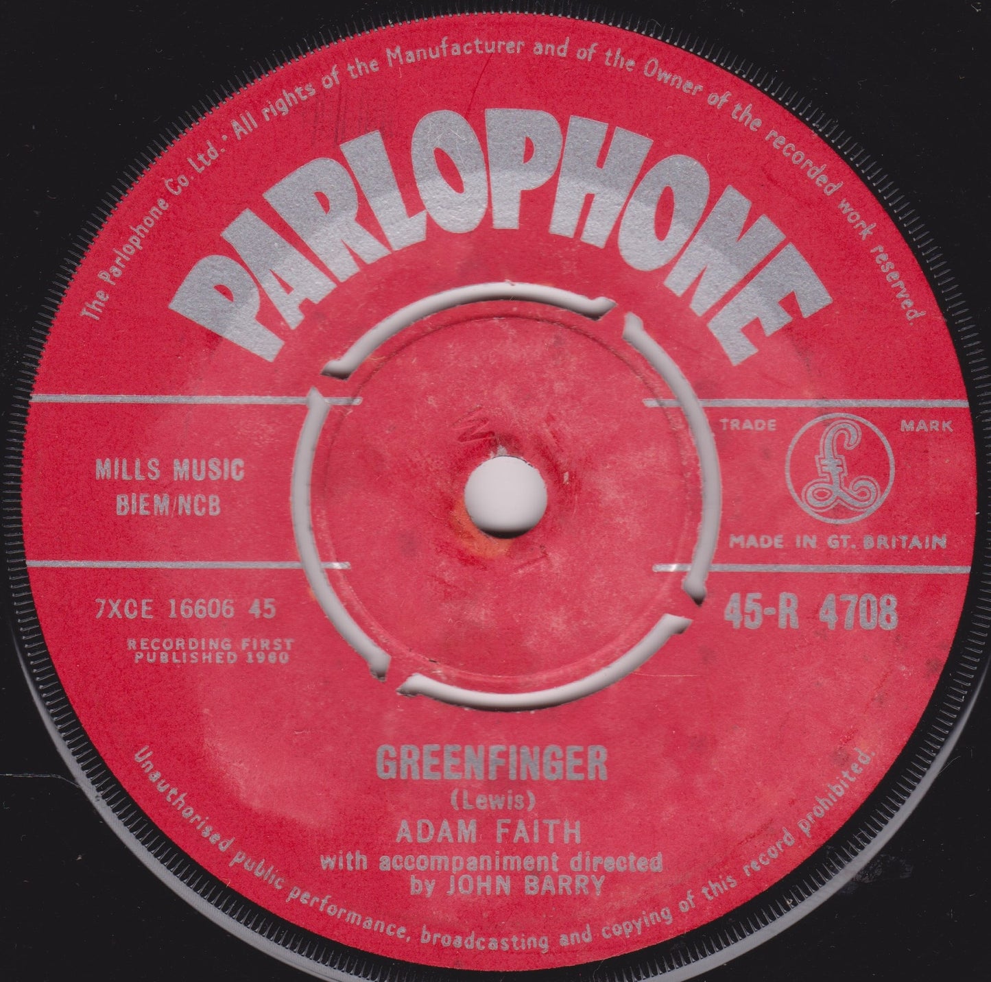 Parlophone record label with text and branding