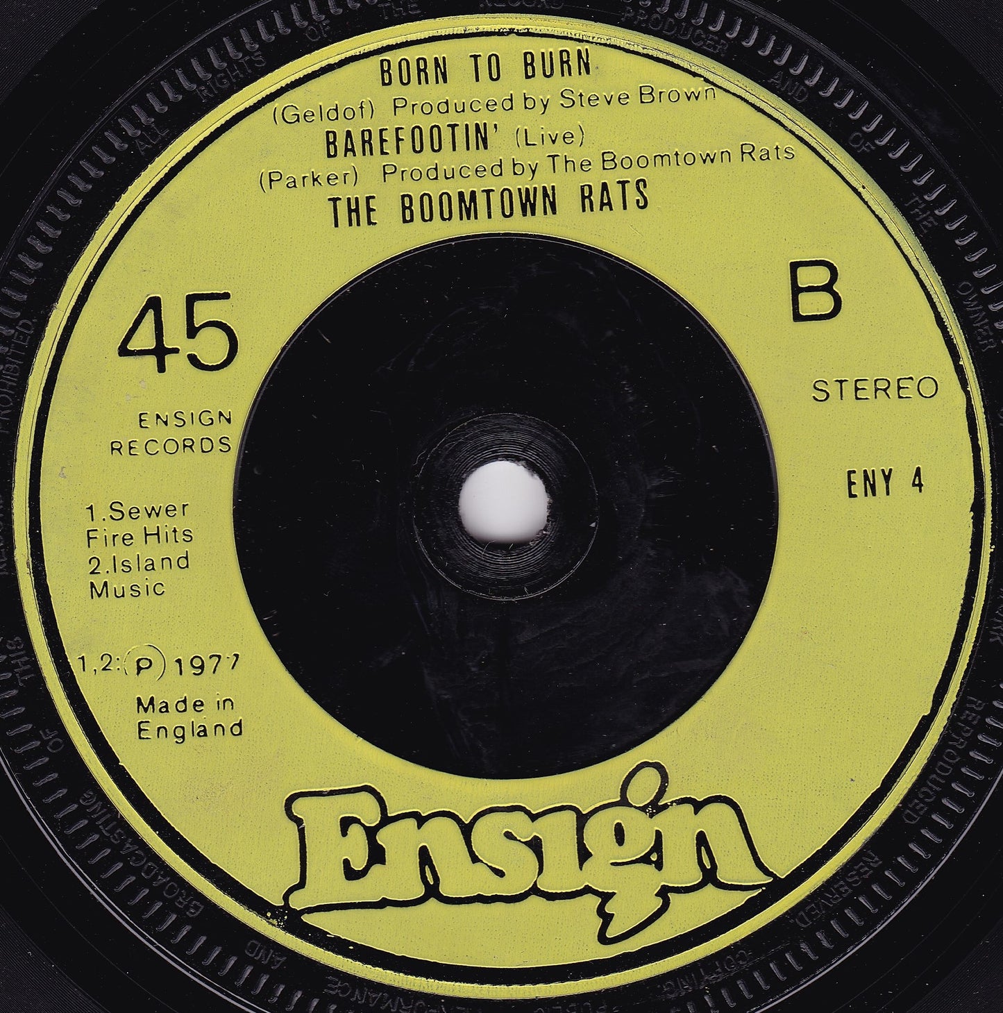 The Boomtown Rats – Lookin' After No. 1 (Ensign 1977) 7" vinyl single G+/-