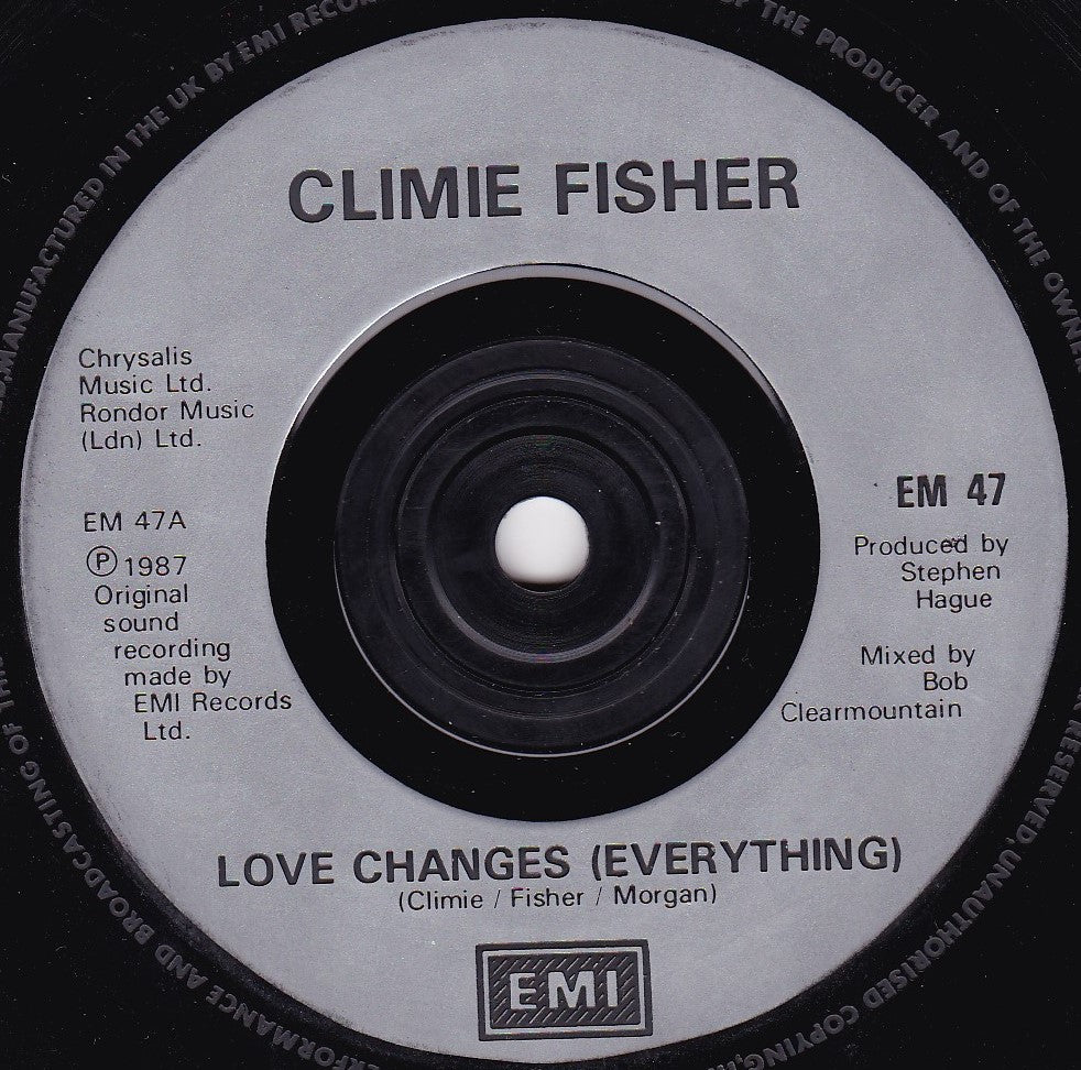 Climie Fisher – Love Changes (Everything) (EMI 1987) 7" vinyl P/S single G+/-