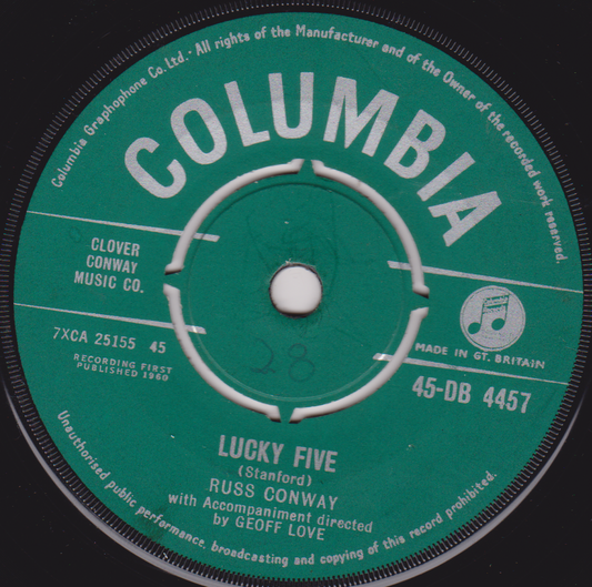 Russ Conway – Lucky Five / The Birthday Cakewalk (Columbia, 1960) 7" vinyl VG/-