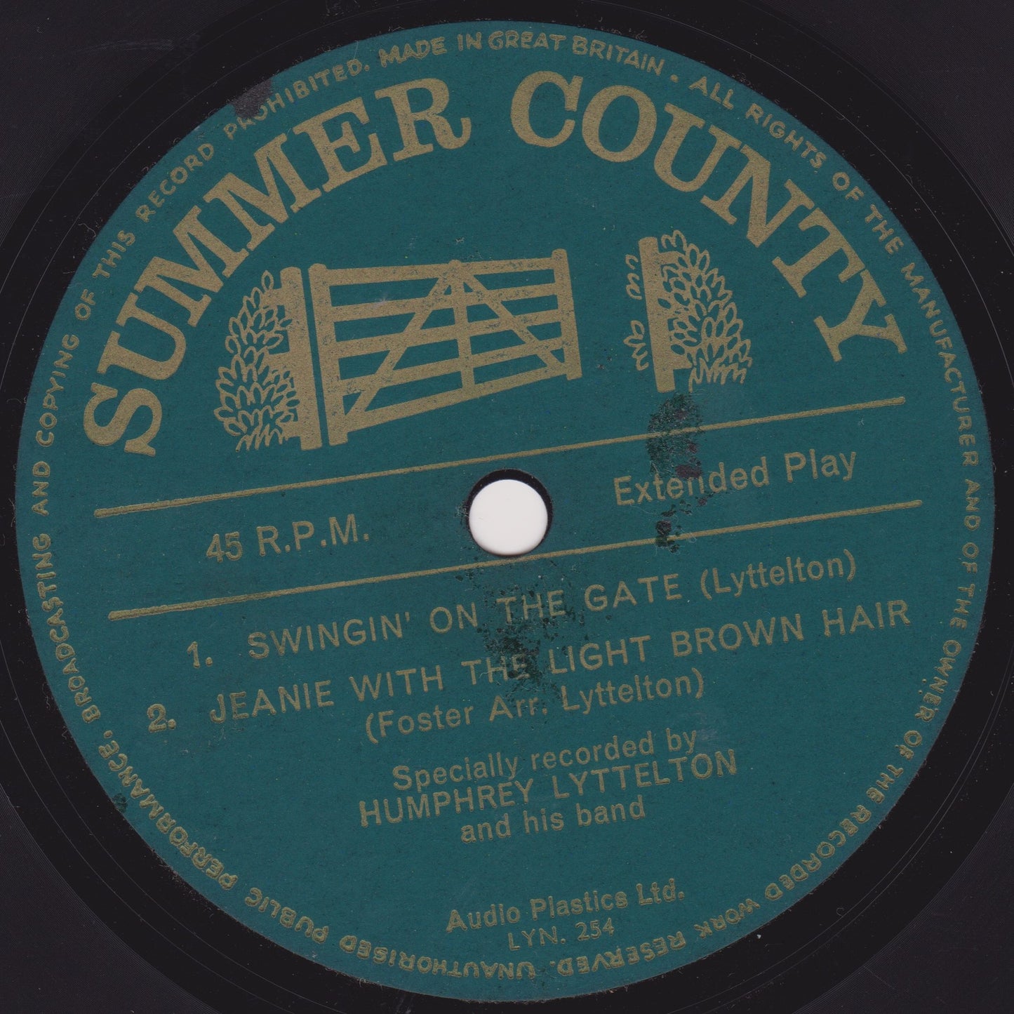 Humphrey Lyttelton And His Band ‎– Swinging On The Gate (Lyntone) 7" flexi-disc single VG/-