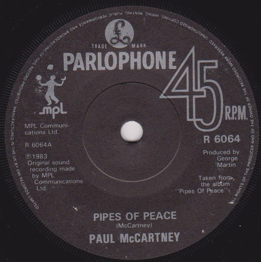 Paul McCartney – Pipes Of Peace (Parlophone 1983) 7" vinyl single VG/-