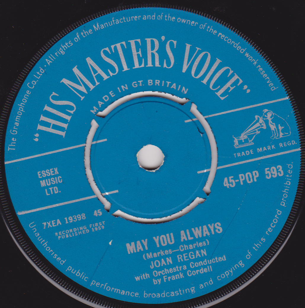Joan Regan – May You Always (HMV 1959) 7" vinyl single VG/-
