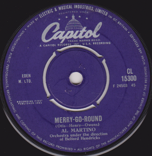 Al Martino – Merry-Go-Round (Capitol 1963) 7" vinyl single VG/-