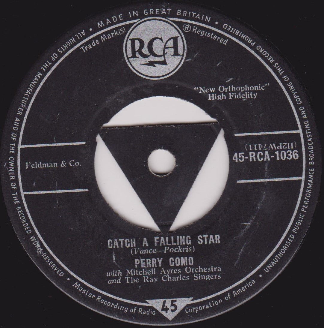 Perry Como – Magic Moments / Catch A Falling Star (RCA 1958) 7" vinyl single VG/-