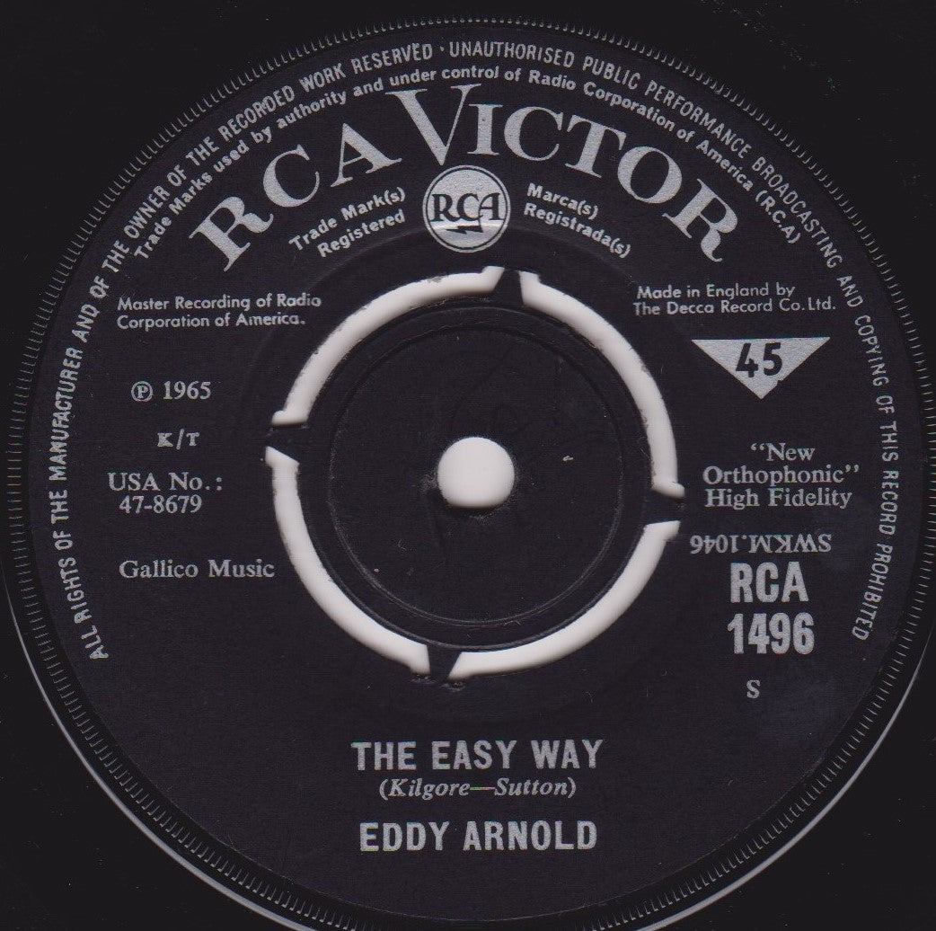 Eddy Arnold – Make The World Go Away (RCA 1965) 7" vinyl single VG/-