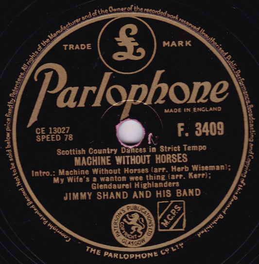 Jimmy Shand - Machine Without Horses (Parlophone) 10" shellac VG/-