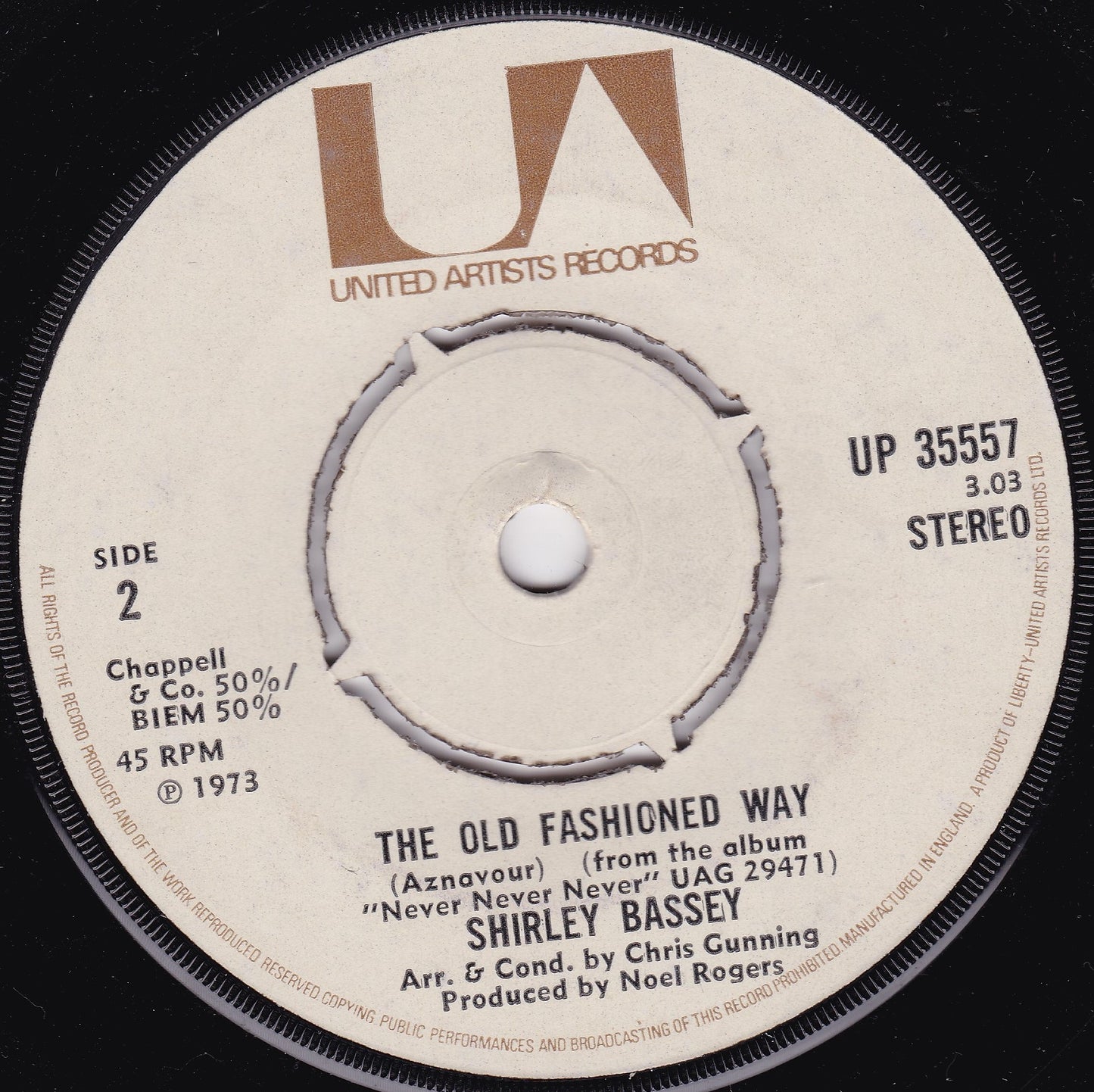 Shirley Bassey - Make The World A Little Younger (UA 1973) 7" vinyl single VG/-