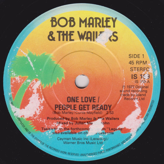 Bob Marley & The Wailers ‎– One Love / People Get Ready (Island 1984) 7" vinyl single VG/-