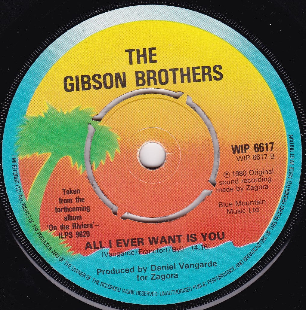 The Gibson Brothers – Mariana (Island, 1980) 7" vinyl single VG/-