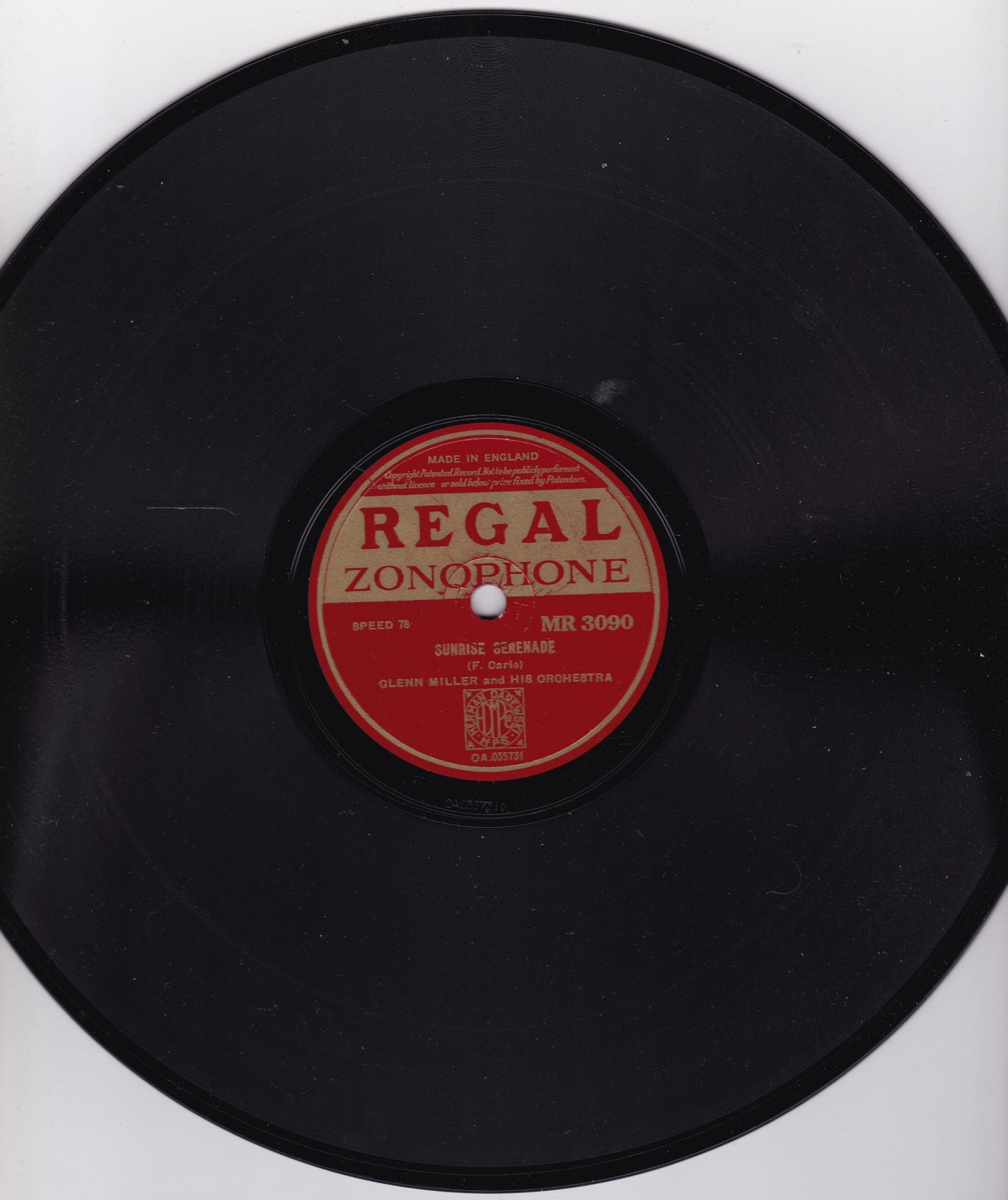 Glenn Miller And His Orchestra ‎– Moonlight Serenade (1939) 10" shellac VG/VG