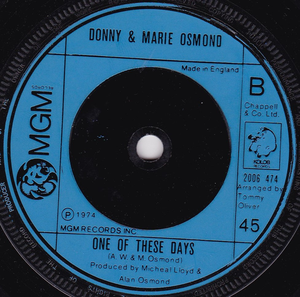 Donny And Marie Osmond - Morning Side Of The Mountain (MGM 1974) 7" vinyl single VG/-