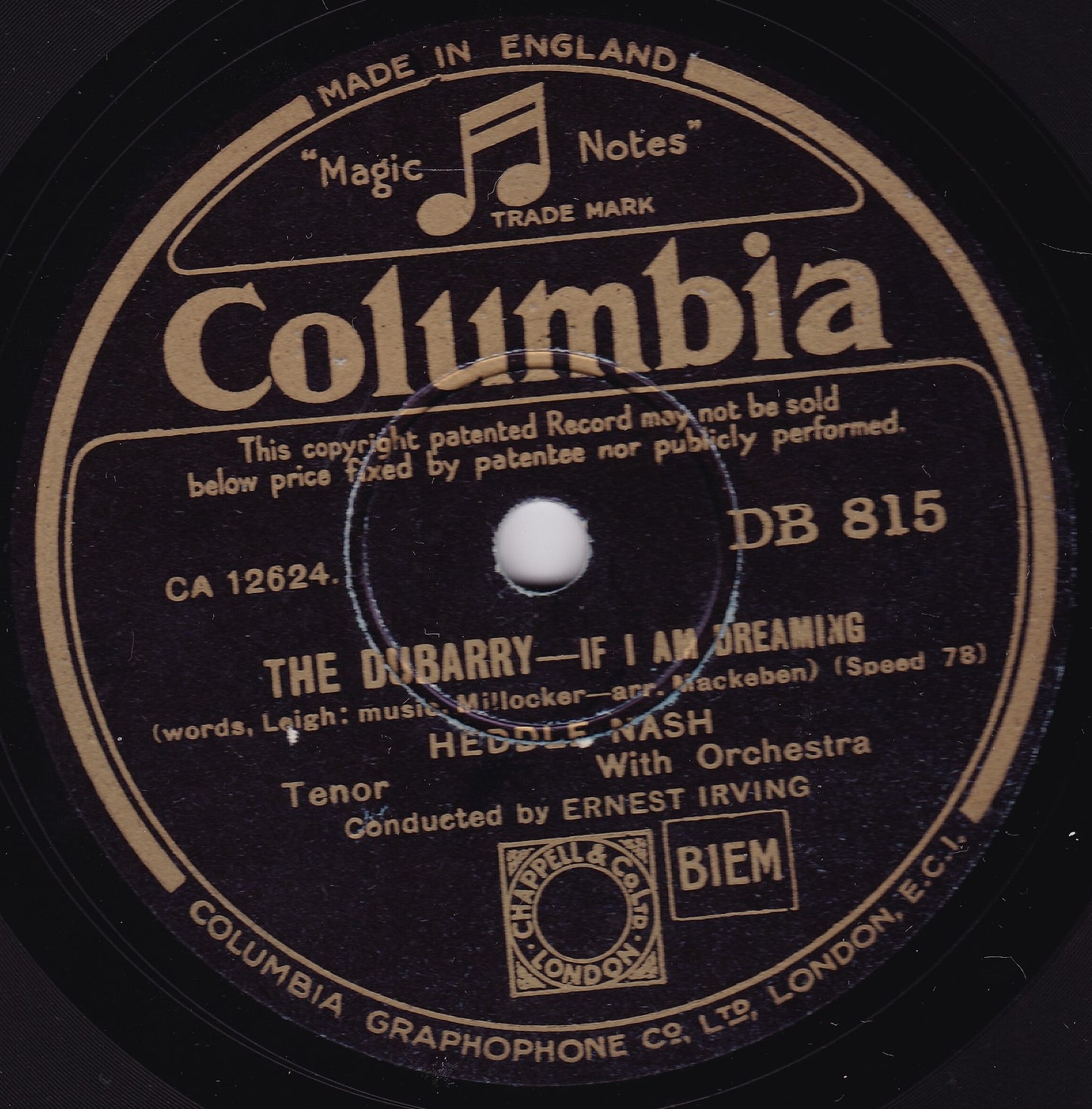 Heddle Nash ‎– The Shepherd's Song / If I Am Dreaming (1932) 10" shellac VG/-