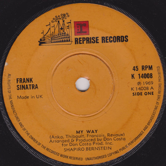 Frank Sinatra – My Way (Reprise) 7” vinyl single VG/-