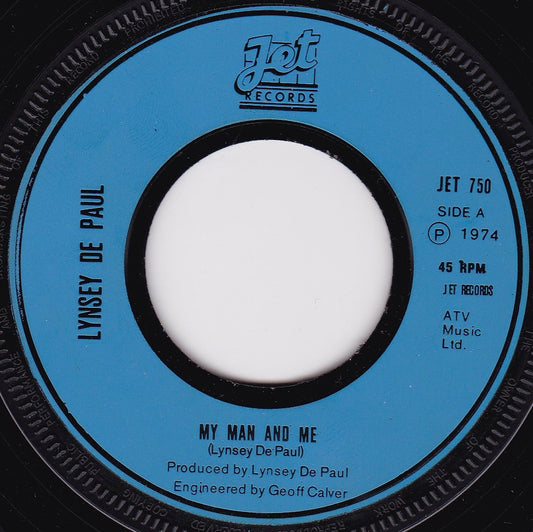 Lynsey De Paul – My Man And Me (Jet 1975) 7" vinyl single G+/- jukebox