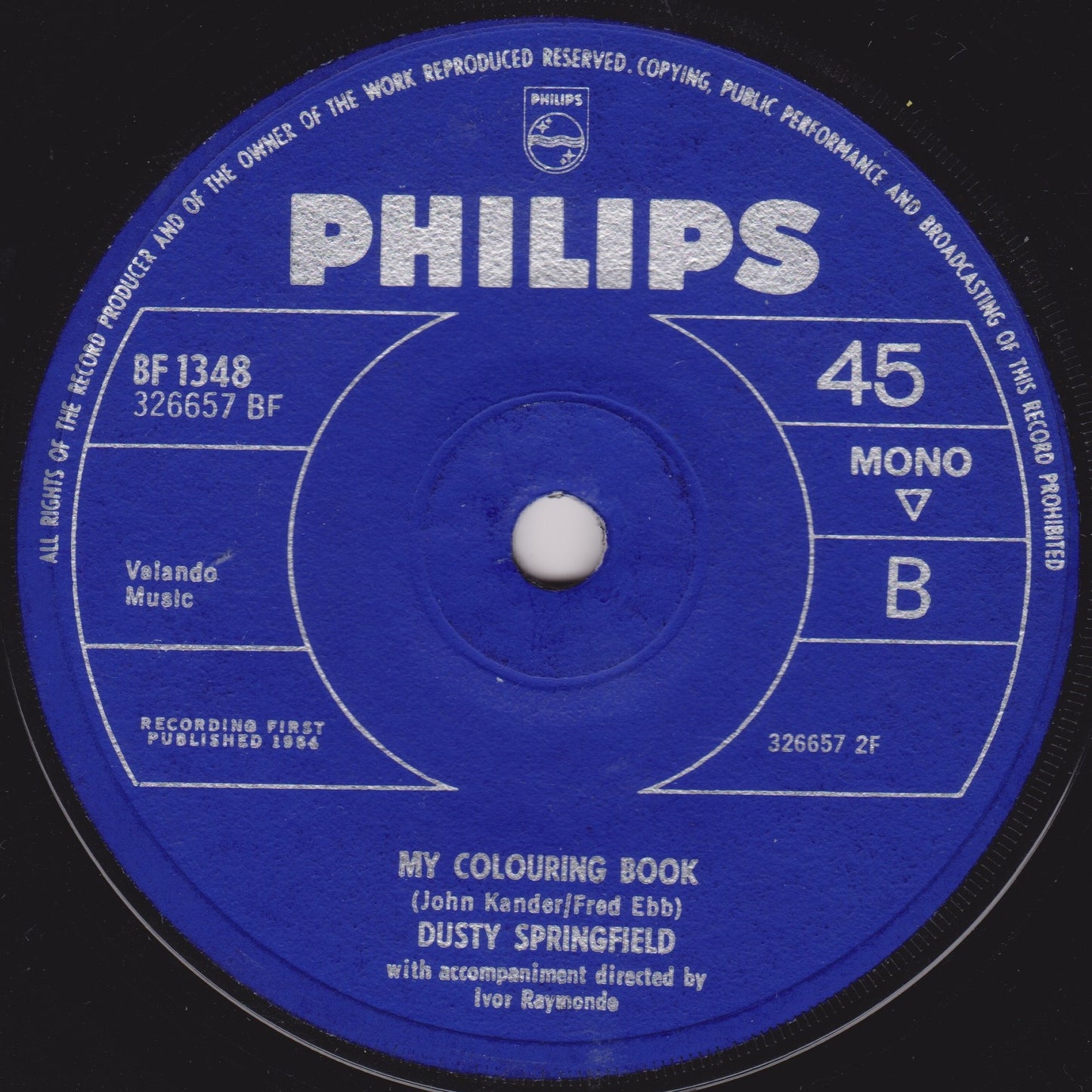 Dusty Springfield ‎– I Just Don't Know What To Do With Myself (Philips 1964) 7" vinyl single VG/-