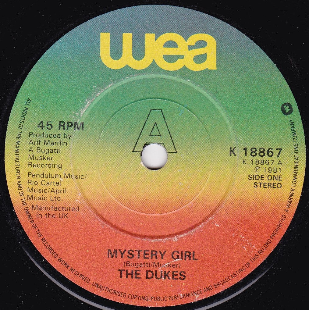 The Dukes ‎– Mystery Girl (WEA 1981) 7" vinyl single G+/-