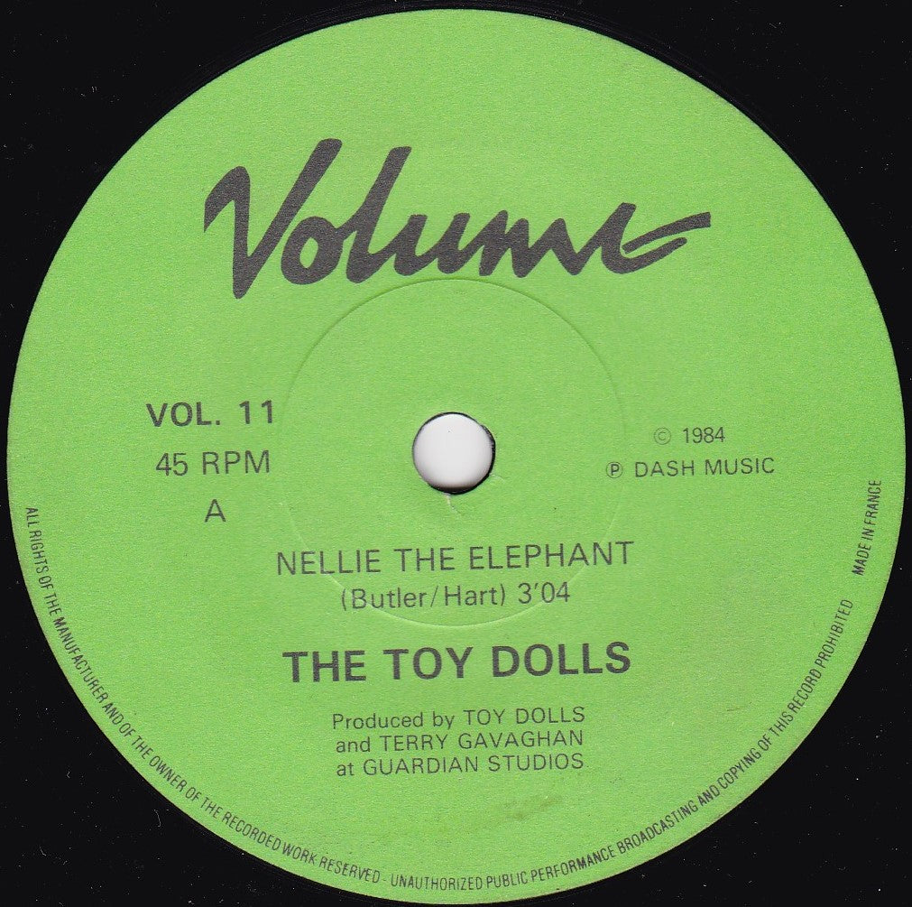 Toy Dolls ‎– Nellie The Elephant (Volume 1984) 7" vinyl single G+/-