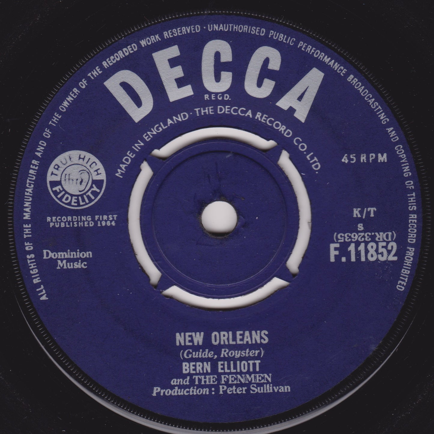 Decca record label with text and branding