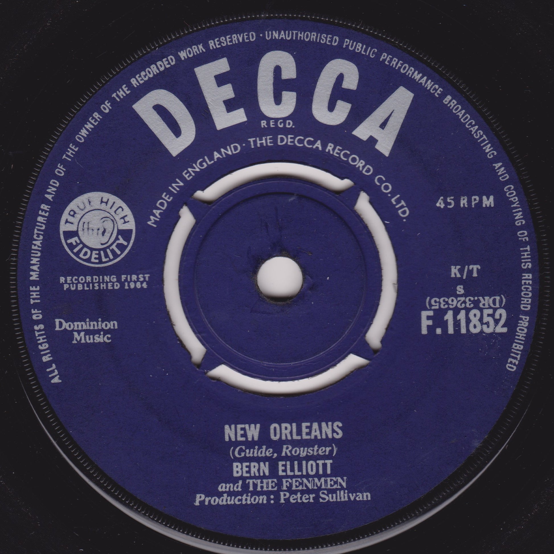 Decca record label with text and branding