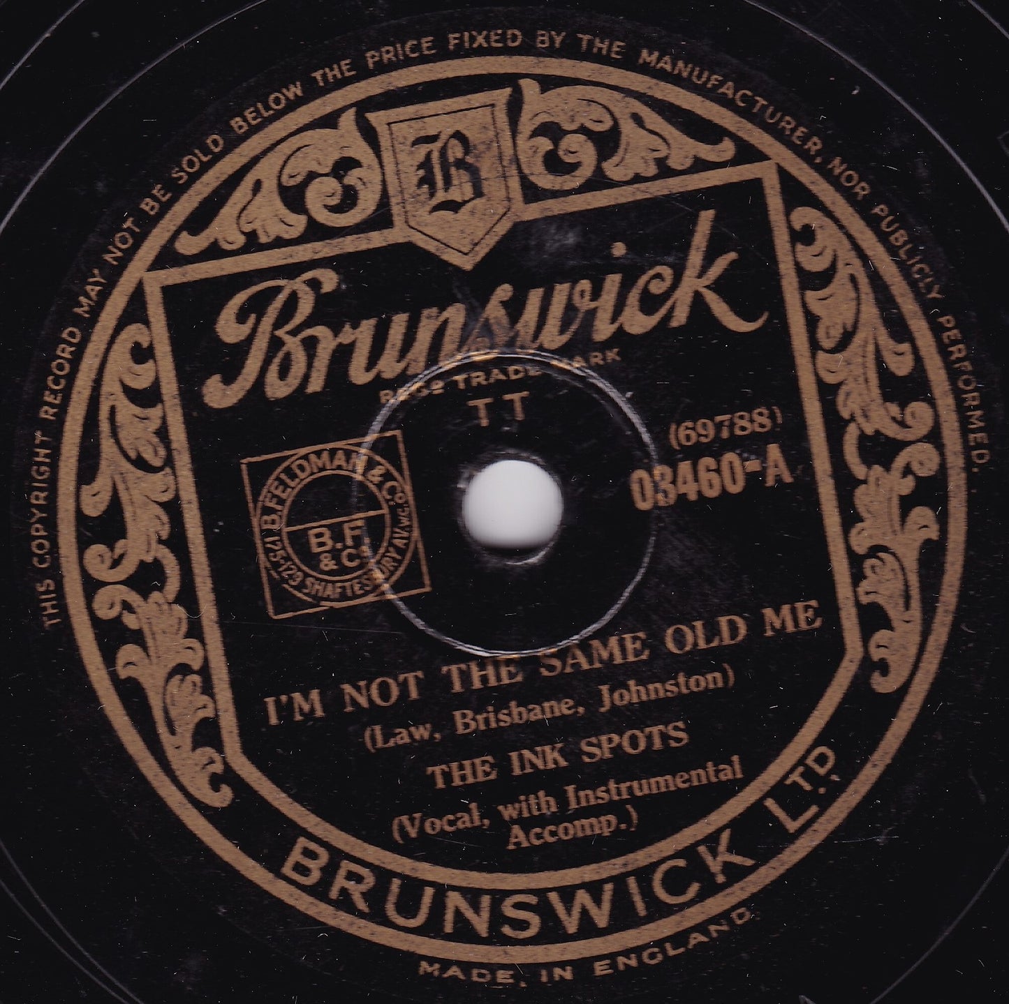 The Ink Spots – I'm Not The Same Old Me (Brunswick) 10" shellac VG/-