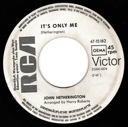 Record label for 'It's Only Me' by John Hetherington on Victor Records.