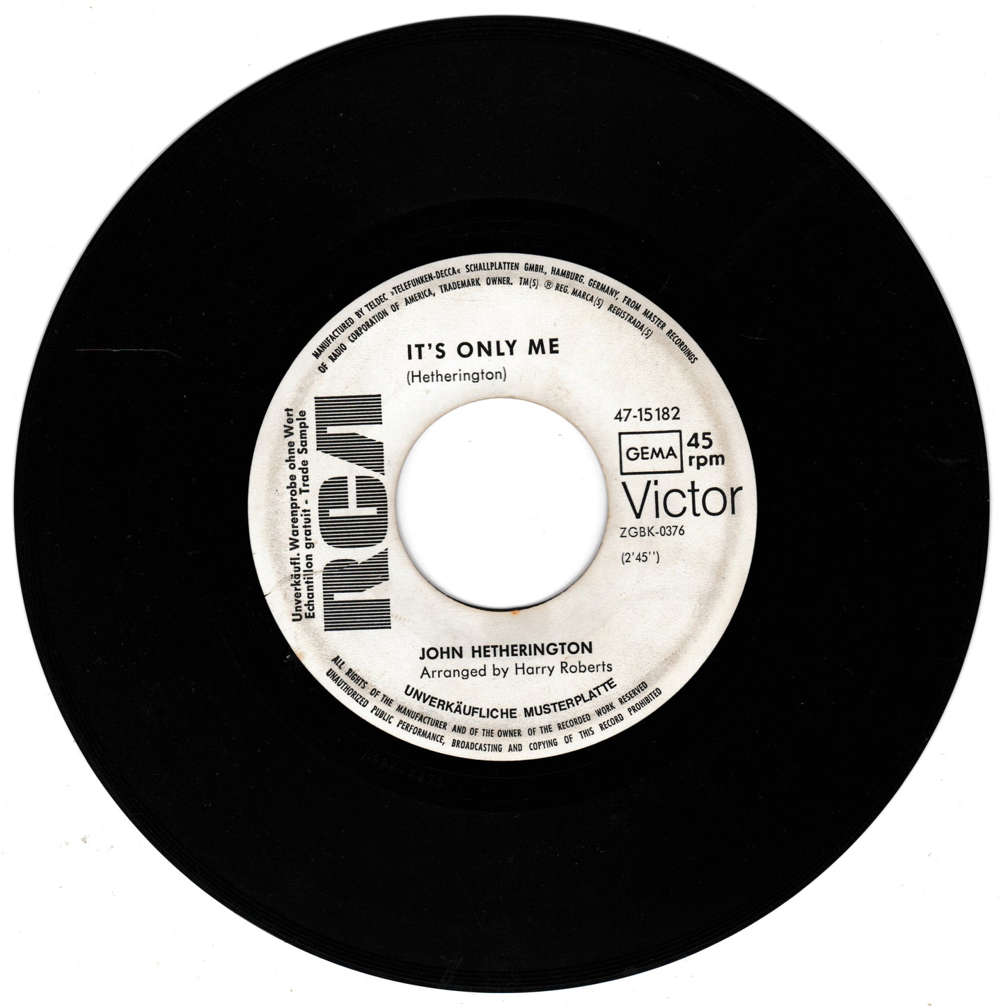 Vinyl record label with 'Victor' branding on a black background