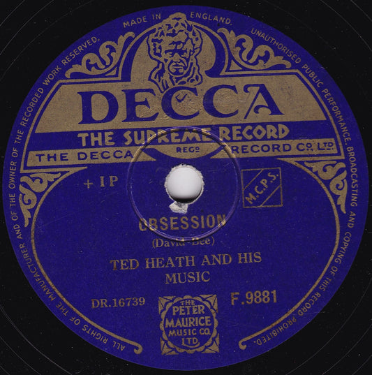 Ted Heath And His Music – Obsession / Hawaiian Mambo (1952) 10" shellac VG/-