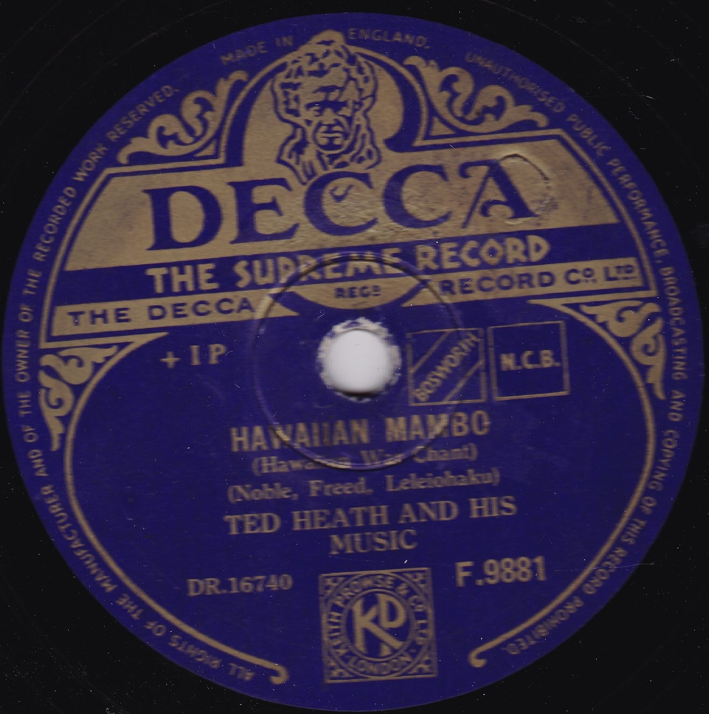 Ted Heath And His Music – Obsession / Hawaiian Mambo (1952) 10" shellac VG/-