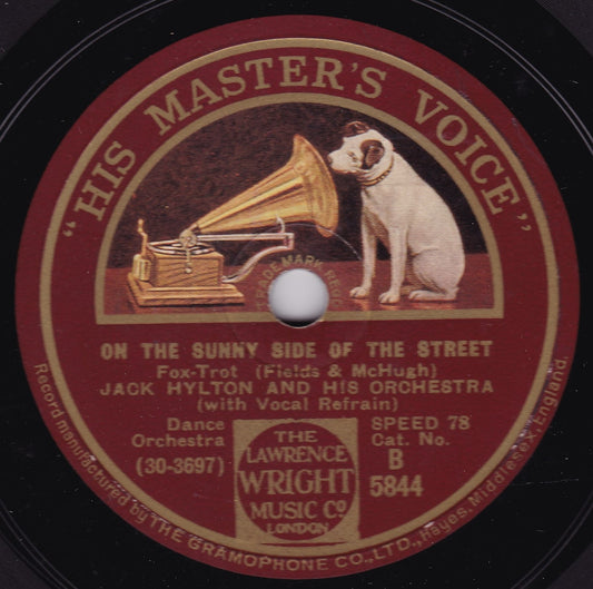 Jack Hylton - On The Sunny Side Of The Street (HMV 1930) 10" shellac VG/F