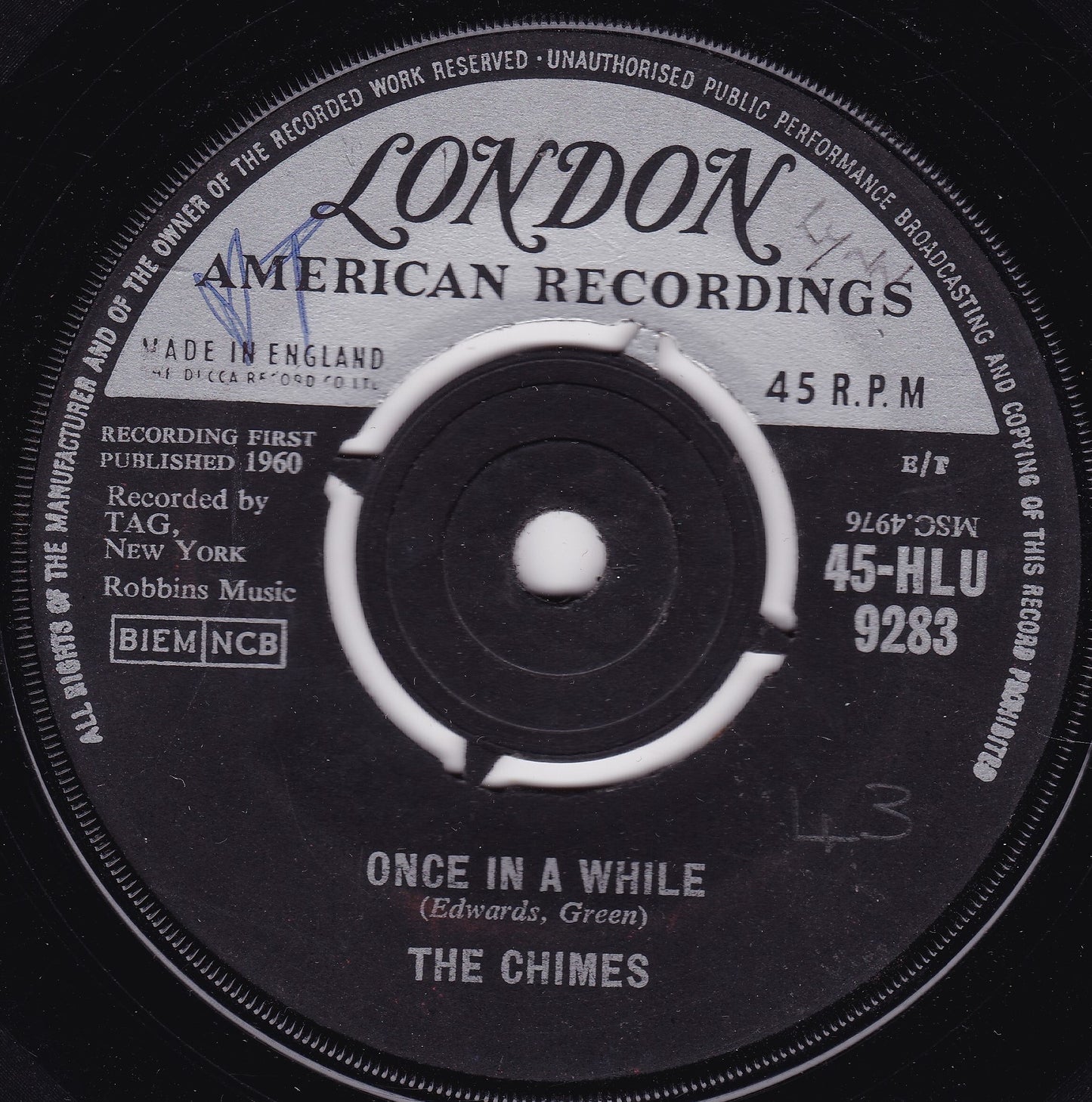 The Chimes - Once In A While (London 1961) 7" vinyl single G+/-