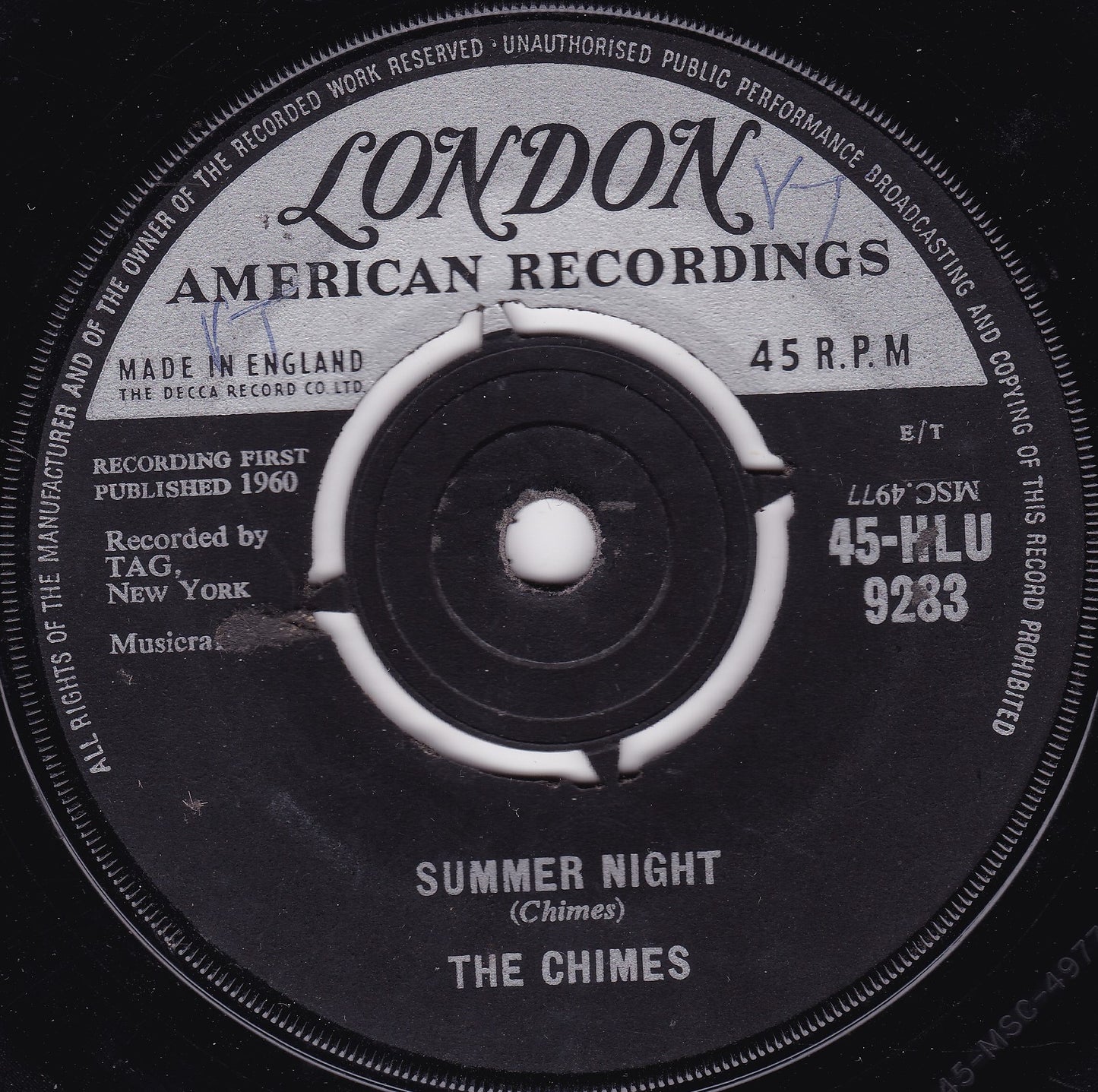 The Chimes - Once In A While (London 1961) 7" vinyl single G+/-