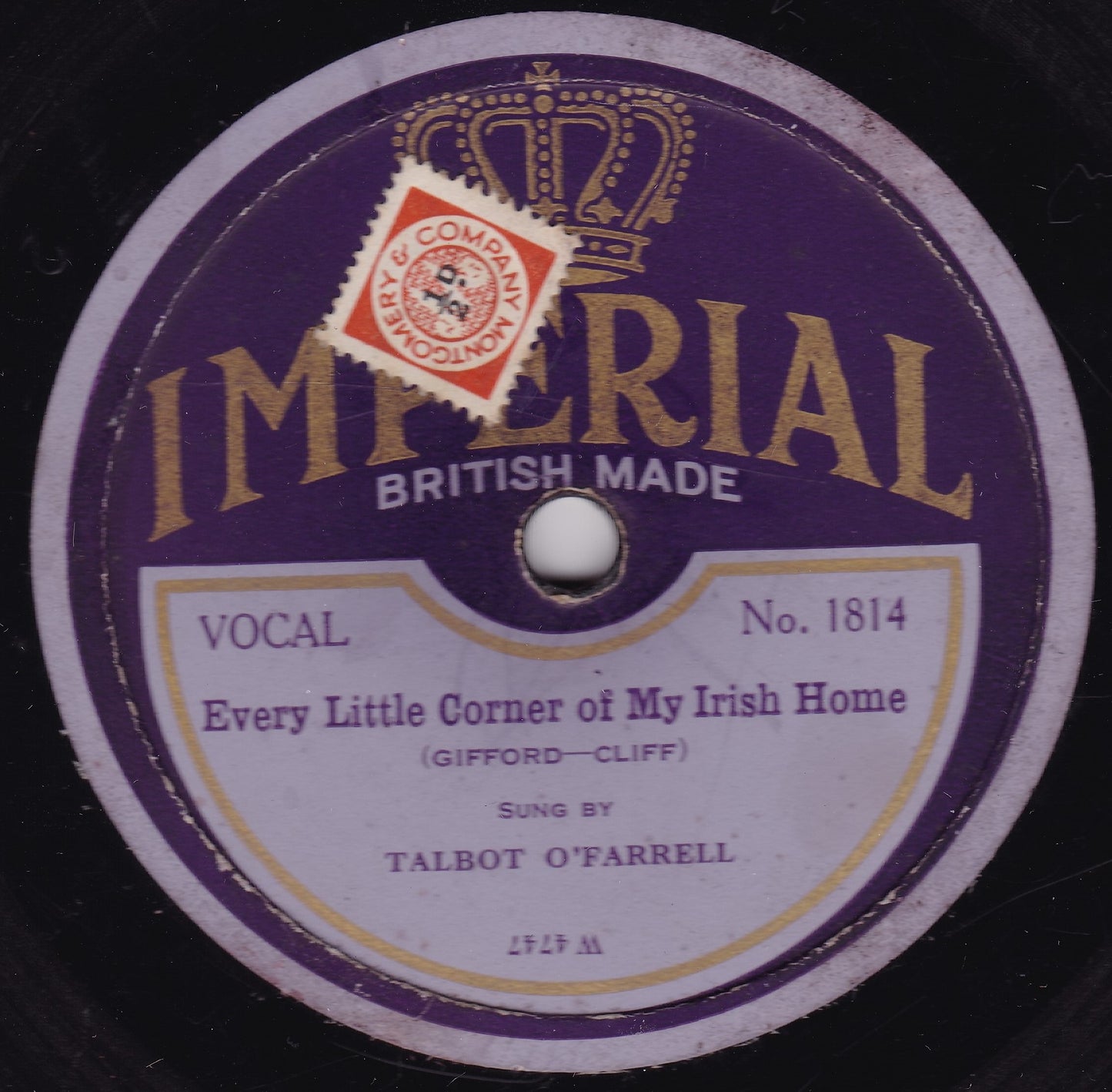 Talbot O'Farrell - One Summer Night (Imperial) 10" shellac G+/-