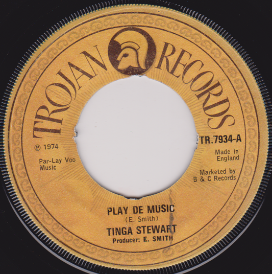 Tinga Stewart – Play De Music (Trojan 1974) 7" vinyl single VG/- jukebox