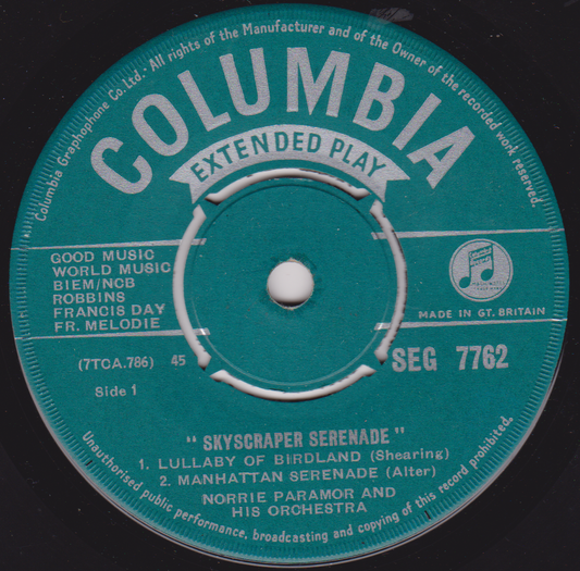 Norrie Paramor And His Orchestra – Skyscraper Serenade (Columbia) 7" vinyl EP VG/-