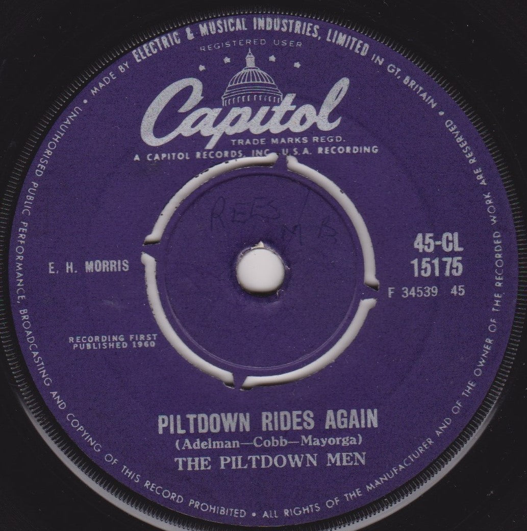 The Piltdown Men – Piltdown Rides Again (Capitol 1960) 7" vinyl single VG/-