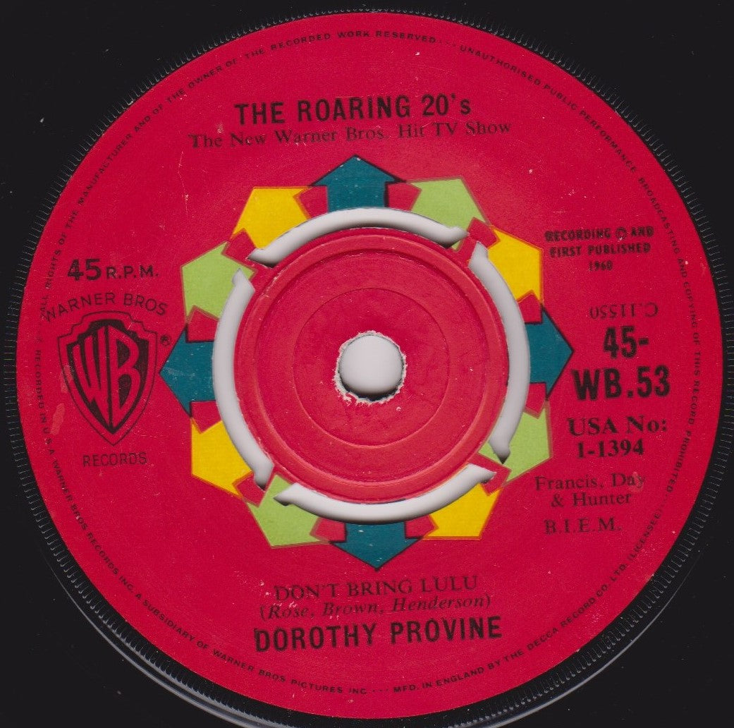 Dorothy Provine - Don't Bring Lulu (WB 1960) 7" vinyl single VG/-