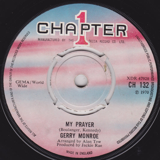 Record label for 'My Prayer' by Gerry Monroe with 'Chapter 1' branding.