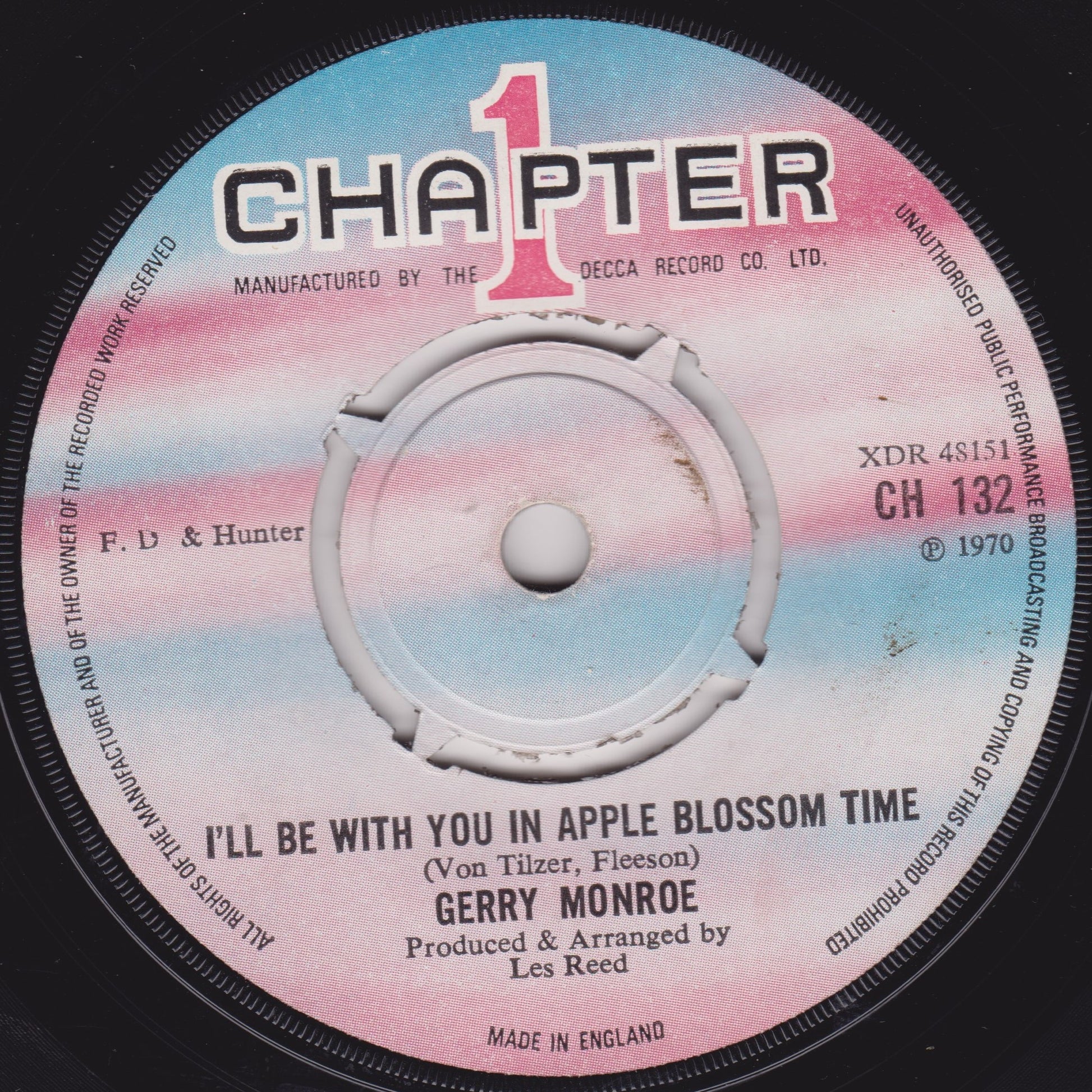 Record label from a vinyl record with text and branding