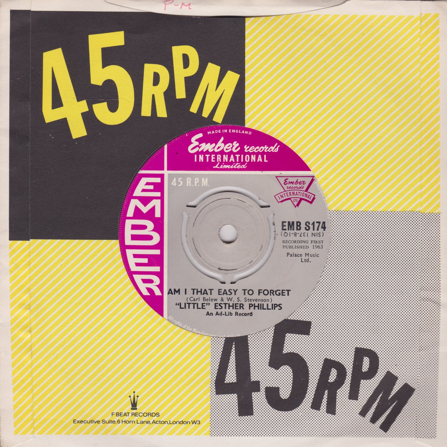 "Little" Esther Phillips ‎– I Really Don't Want To Know (Ember 1963) 7" vinyl single VG/-