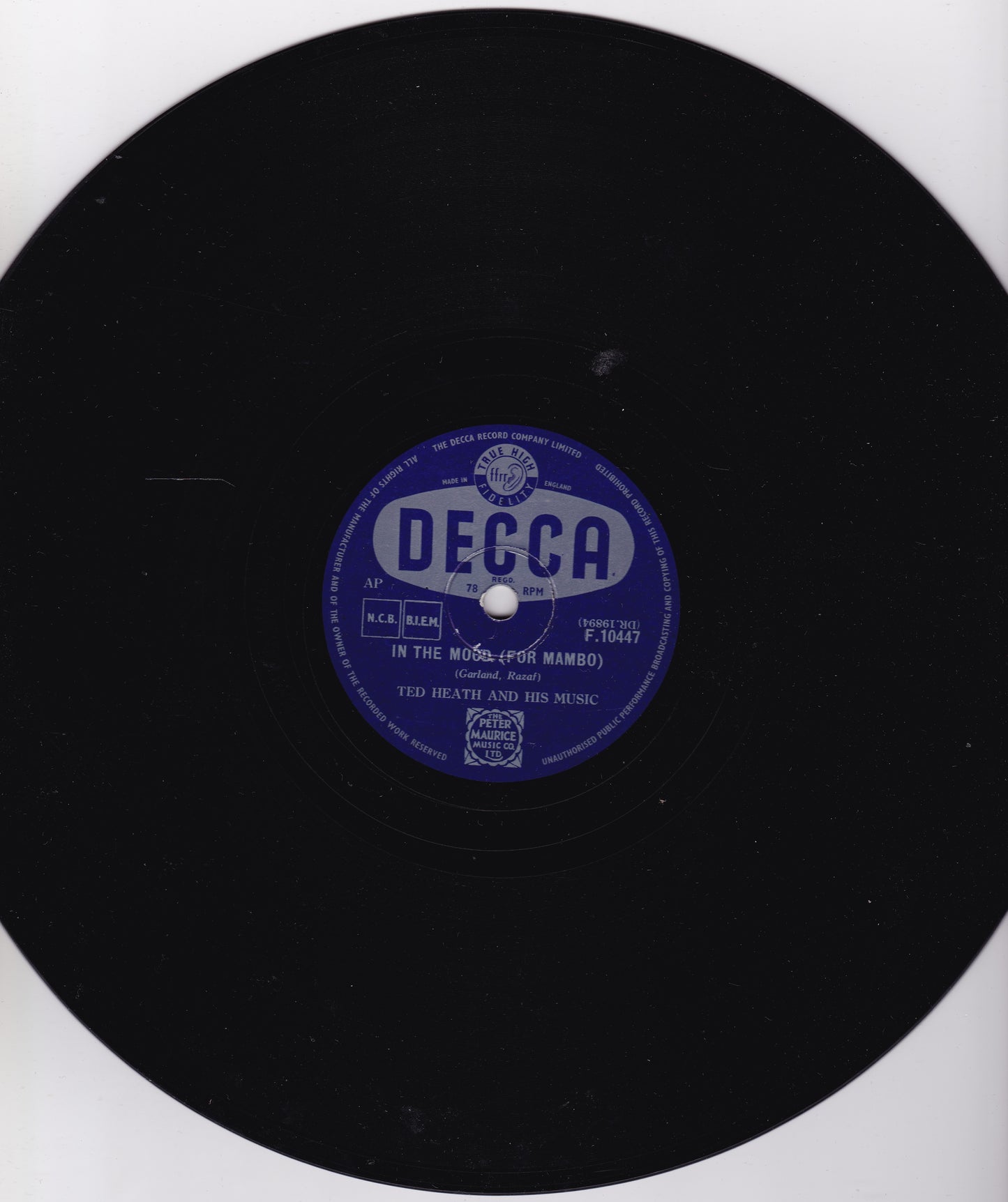 Ted Heath And His Music – Peg O' My Heart (Decca 1955) 10" shellac VG/-