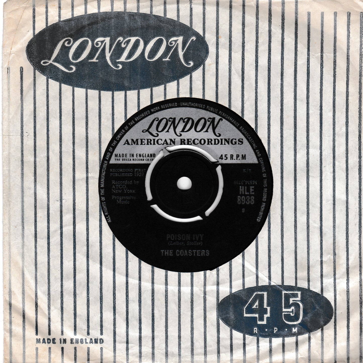 The Coasters ‎– Poison Ivy (London 1959) 7" vinyl single VG/VG