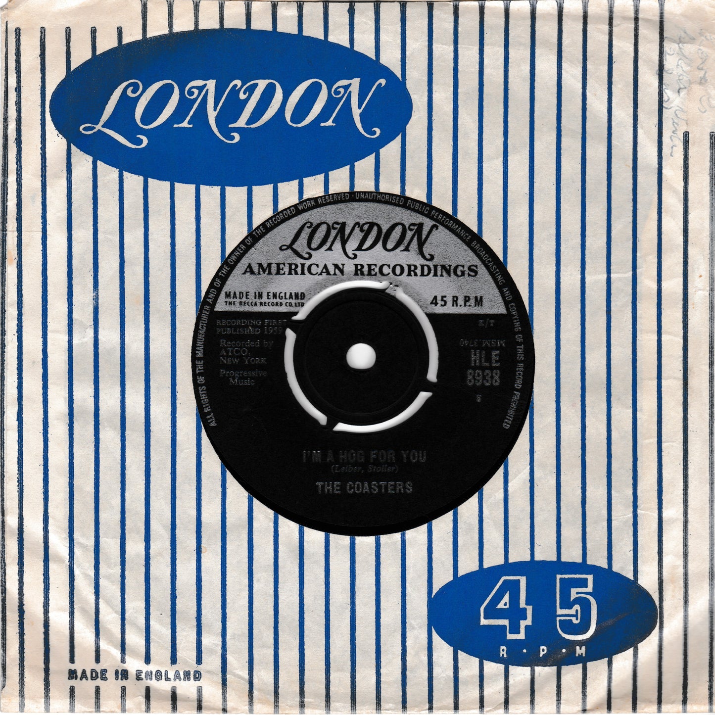 The Coasters ‎– Poison Ivy (London 1959) 7" vinyl single VG/VG
