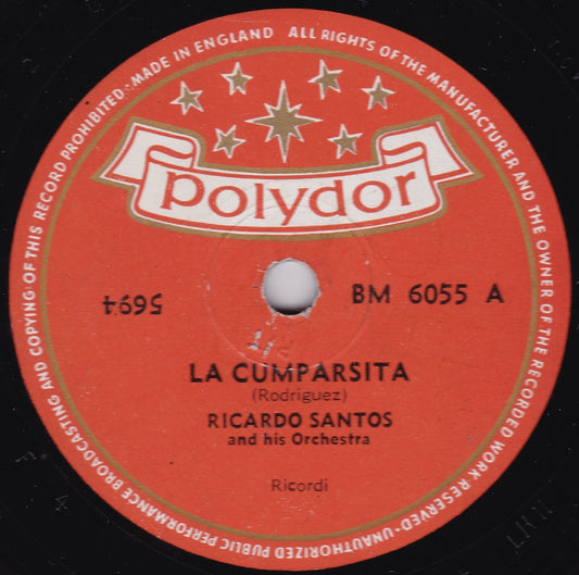 Ricardo Santos - La Cumparsita (Polydor) 10" shellac VG/-