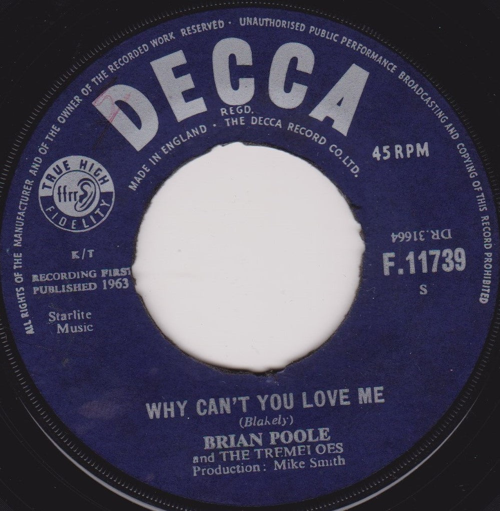 Brian Poole & The Tremeloes – Do You Love Me (Decca 1963) 7" vinyl single VG/- jukebox