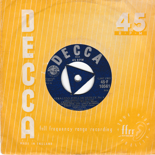 Vera Lynn And The Clubmen – Vera Lynn Popular Medley, No.4 (Decca 1955) 7" vinyl single VG/VG