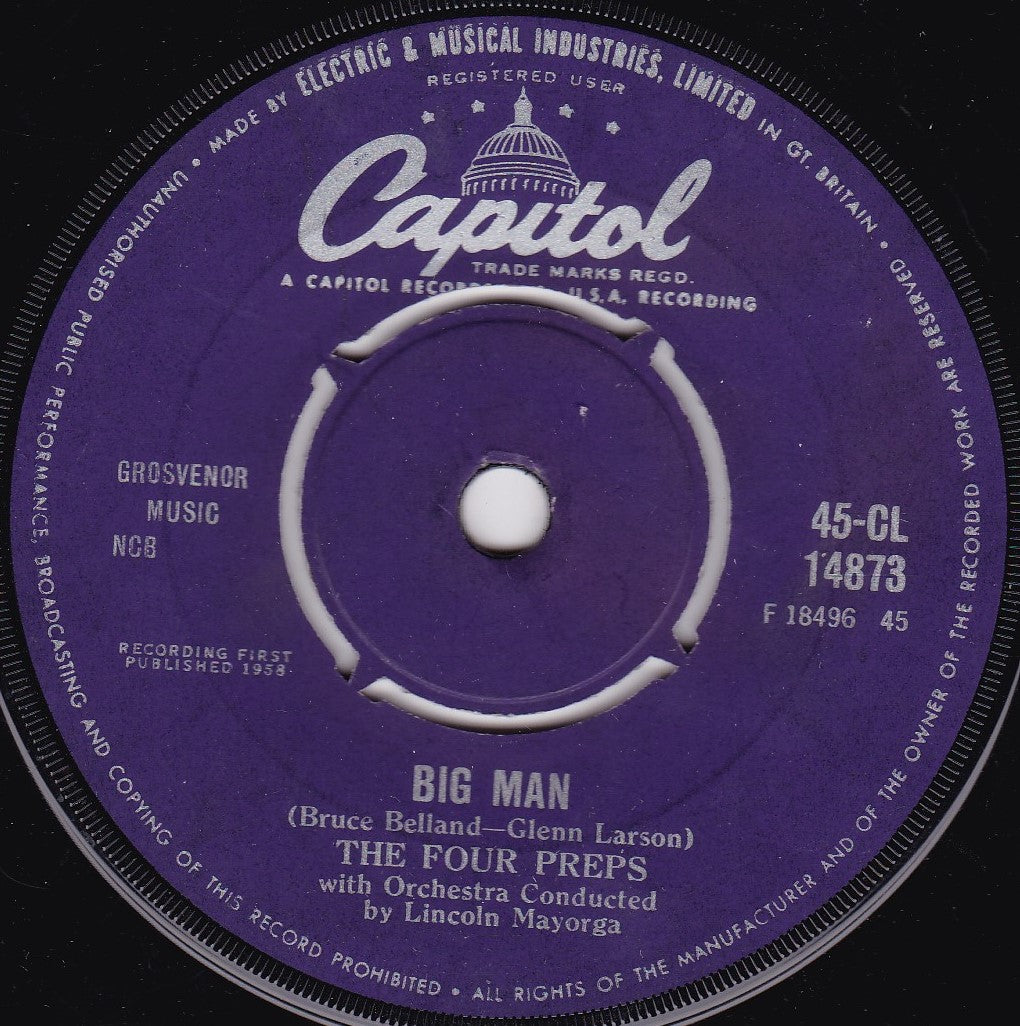 The Four Preps – Big Man (Capitol 1958) 7" vinyl single G+/-